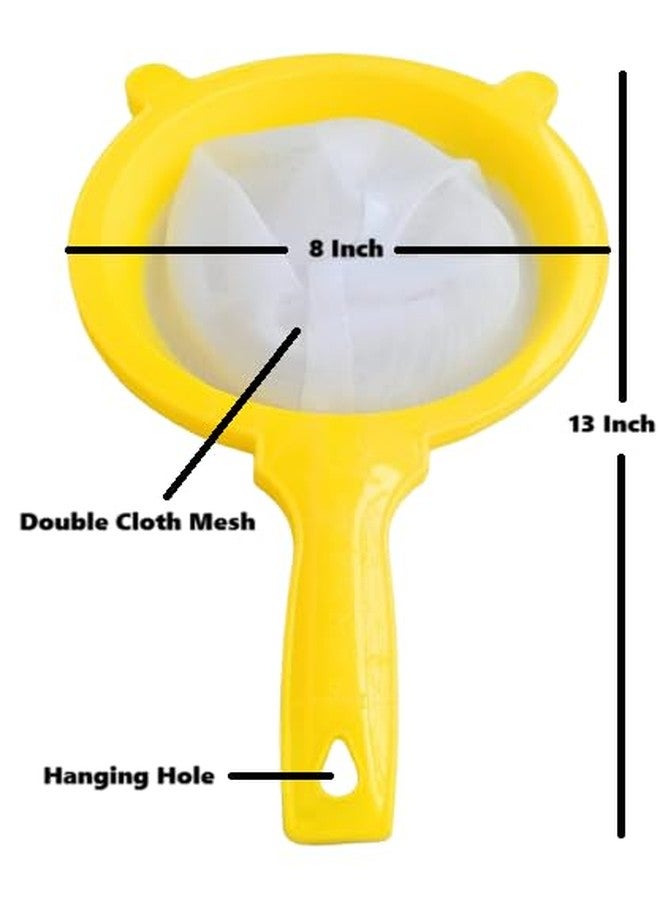 Hookcart Plastic Big Size Double Mesh Milk Water Filter Strainer for Kitchen, Long 13 inch Diameter 8 Inch, Multicolour, Pack of 2 - Image 3